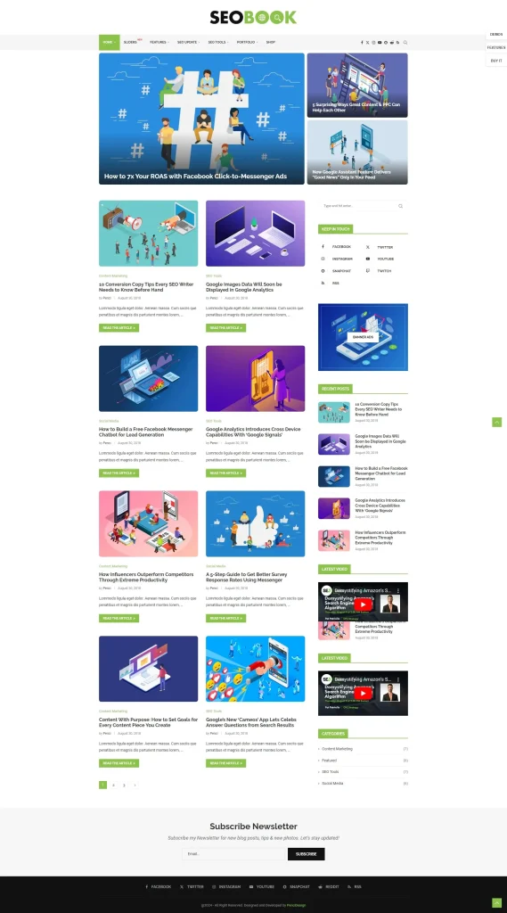 seo blog website special template